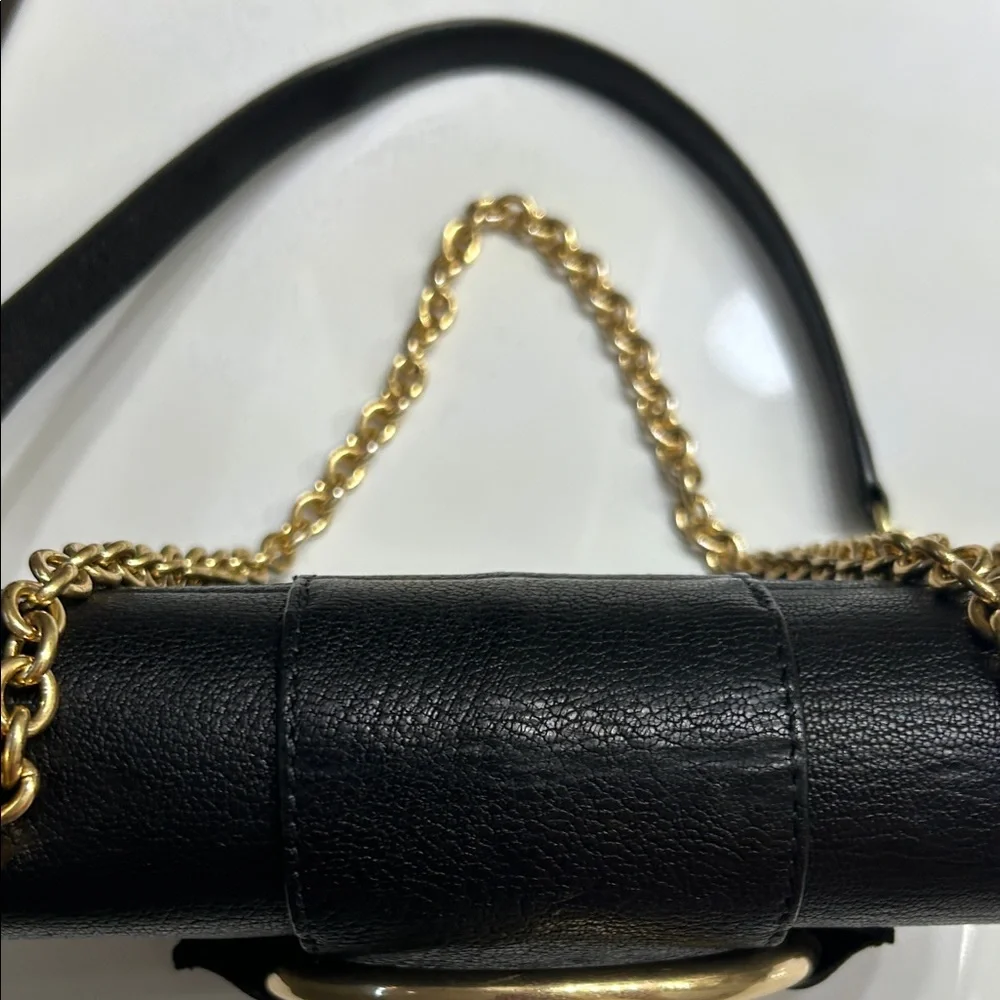 See By Chloe Beautiful Black Leather Crossbody Bag with Gold Accents - Picture 11 of 12